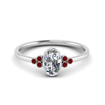 Load image into Gallery viewer, petite-bezel-set-oval-shaped-diamond-engagement-ring-with-ruby-in-white-gold-FD9175OVRGRUDR-NL-WG
