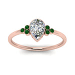 Load image into Gallery viewer, petite-bezel-set-pear-shaped-diamond-engagement-ring-with-emerald-in-rose-gold-FD9175PERGEMGRANGLE5-NL-RG
