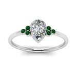 Load image into Gallery viewer, petite-bezel-set-pear-shaped-diamond-engagement-ring-with-emerald-in-white-gold-FD9175PERGEMGRANGLE5-NL-WG
