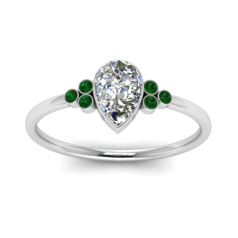 petite-bezel-set-pear-shaped-diamond-engagement-ring-with-emerald-in-white-gold-FD9175PERGEMGRANGLE5-NL-WG
