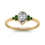 Load image into Gallery viewer, petite-bezel-set-pear-shaped-diamond-engagement-ring-with-emerald-in-yellow-gold-FD9175PERGEMGRANGLE5-NL-YG
