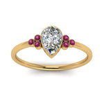 Load image into Gallery viewer, petite-bezel-set-pear-shaped-diamond-engagement-ring-with-pink-sapphire-in-yellow-gold-FD9175PERGSADRPIANGLE5-NL-YG

