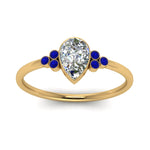 Load image into Gallery viewer, petite-bezel-set-pear-shaped-diamond-engagement-ring-with-sapphire-in-yellow-gold-FD9175PERGSABLANGLE5-NL-YG
