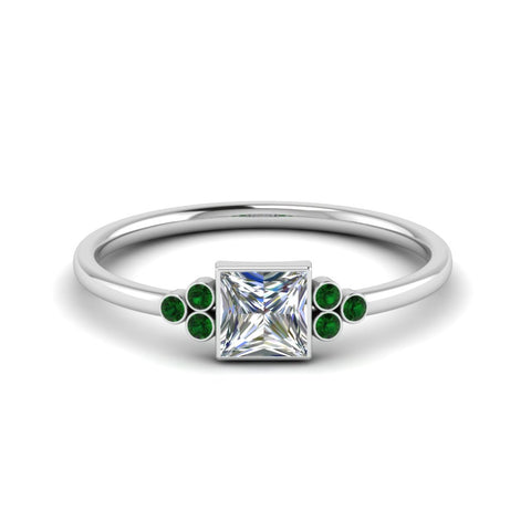 petite-bezel-set-princess-cut-diamond-engagement-ring-with-emerald-in-white-gold-FD9175PRRGEMGR-NL-WG