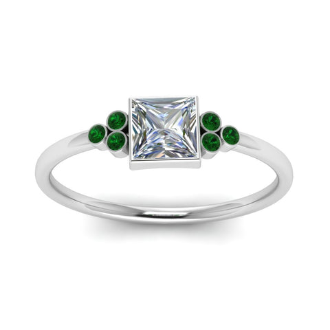 petite-bezel-set-princess-cut-diamond-engagement-ring-with-emerald-in-white-gold-FD9175PRRGEMGRANGLE5-NL-WG