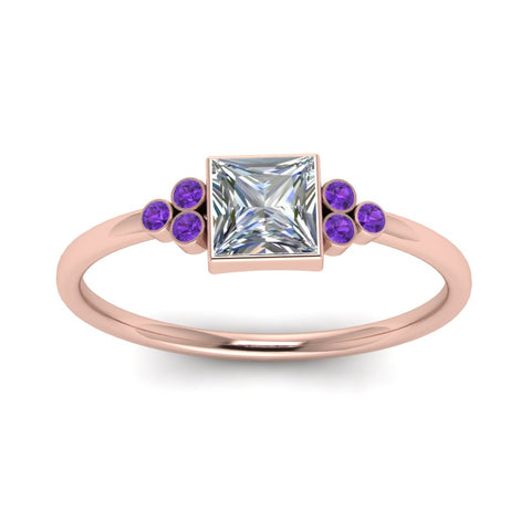 petite-bezel-set-princess-cut-diamond-engagement-ring-with-purple-topaz-in-rose-gold-FD9175PRRGVITOANGLE5-NL-RG
