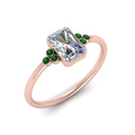 Load image into Gallery viewer, petite-bezel-set-radiant-cut-diamond-engagement-ring-with-emerald-in-rose-gold-FD9175RARGEMGRANGLE2-NL-RG
