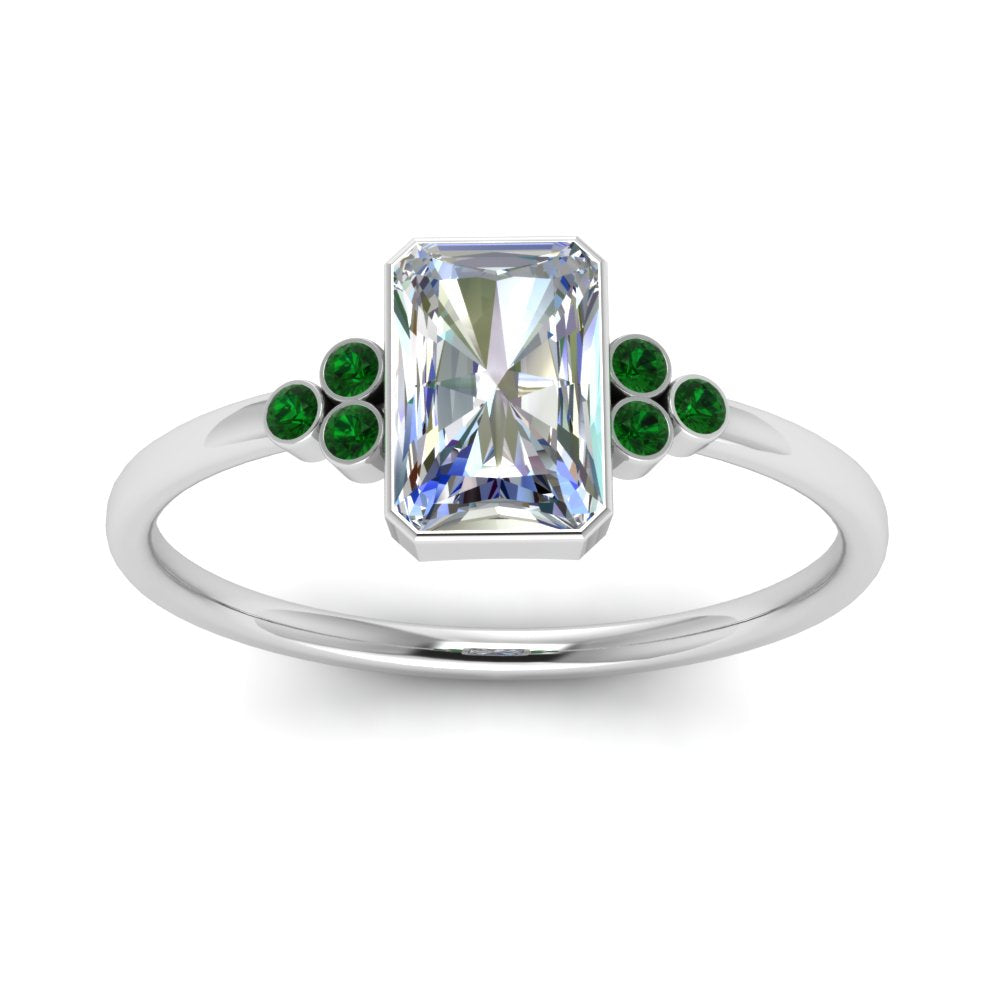 petite-bezel-set-radiant-cut-diamond-engagement-ring-with-emerald-in-white-gold-FD9175RARGEMGRANGLE5-NL-WG