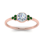 Load image into Gallery viewer, petite-bezel-set-round-cut-diamond-engagement-ring-with-emerald-in-rose-gold-FD9175RORGEMGRANGLE5-NL-RG

