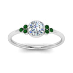 Load image into Gallery viewer, petite-bezel-set-round-cut-diamond-engagement-ring-with-emerald-in-white-gold-FD9175RORGEMGRANGLE5-NL-WG
