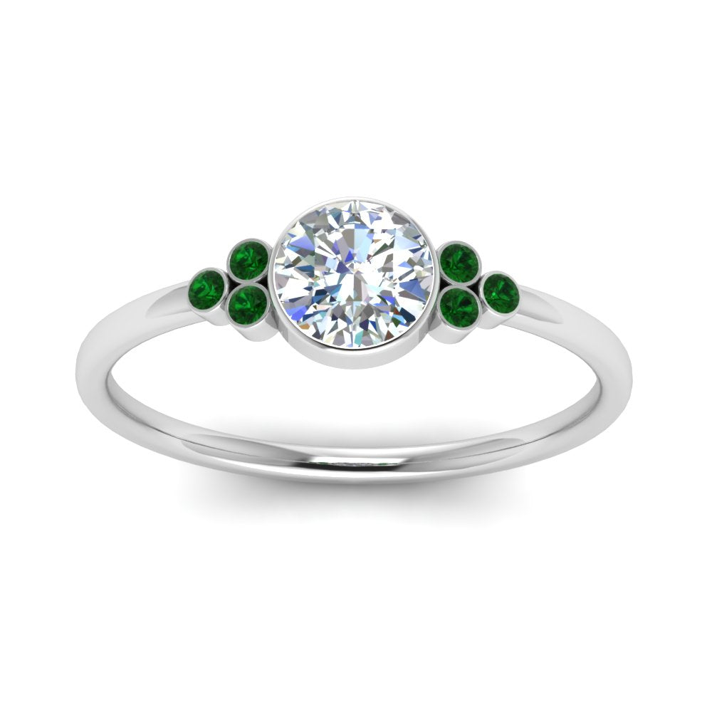 petite-bezel-set-round-cut-diamond-engagement-ring-with-emerald-in-white-gold-FD9175RORGEMGRANGLE5-NL-WG