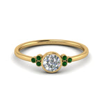Load image into Gallery viewer, petite-bezel-set-round-cut-diamond-engagement-ring-with-emerald-in-yellow-gold-FD9175RORGEMGR-NL-YG
