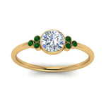 Load image into Gallery viewer, petite-bezel-set-round-cut-diamond-engagement-ring-with-emerald-in-yellow-gold-FD9175RORGEMGRANGLE5-NL-YG
