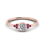 Load image into Gallery viewer, petite-bezel-set-round-cut-diamond-engagement-ring-with-pink-sapphire-in-rose-gold-FD9175RORGSADRPI-NL-RG
