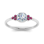 Load image into Gallery viewer, petite-bezel-set-round-cut-diamond-engagement-ring-with-pink-sapphire-in-white-gold-FD9175RORGSADRPIANGLE5-NL-WG
