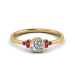 Load image into Gallery viewer, petite-bezel-set-round-cut-diamond-engagement-ring-with-pink-sapphire-in-yellow-gold-FD9175RORGSADRPI-NL-YG
