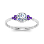 Load image into Gallery viewer, petite-bezel-set-round-cut-diamond-engagement-ring-with-purple-topaz-in-white-gold-FD9175RORGVITOANGLE5-NL-WG
