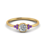 Load image into Gallery viewer, petite-bezel-set-round-cut-diamond-engagement-ring-with-purple-topaz-in-yellow-gold-FD9175RORGVITO-NL-YG

