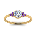 Load image into Gallery viewer, petite-bezel-set-round-cut-diamond-engagement-ring-with-purple-topaz-in-yellow-gold-FD9175RORGVITOANGLE5-NL-YG
