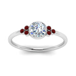 Load image into Gallery viewer, petite-bezel-set-round-cut-diamond-engagement-ring-with-ruby-in-white-gold-FD9175RORGRUDRANGLE5-NL-WG
