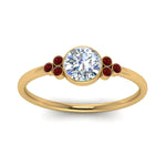 Load image into Gallery viewer, petite-bezel-set-round-cut-diamond-engagement-ring-with-ruby-in-yellow-gold-FD9175RORGRUDRANGLE5-NL-YG
