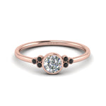 Load image into Gallery viewer, petite-bezel-set-round-cut-engagement-ring-with-black-diamond-in-rose-gold-FD9175RORGBLACK-NL-RG
