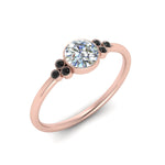 Load image into Gallery viewer, petite-bezel-set-round-cut-engagement-ring-with-black-diamond-in-rose-gold-FD9175RORGBLACKANGLE2-NL-RG
