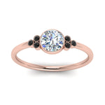 Load image into Gallery viewer, petite-bezel-set-round-cut-engagement-ring-with-black-diamond-in-rose-gold-FD9175RORGBLACKANGLE5-NL-RG
