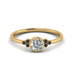 Load image into Gallery viewer, petite-bezel-set-round-cut-engagement-ring-with-black-diamond-in-yellow-gold-FD9175RORGBLACK-NL-YG

