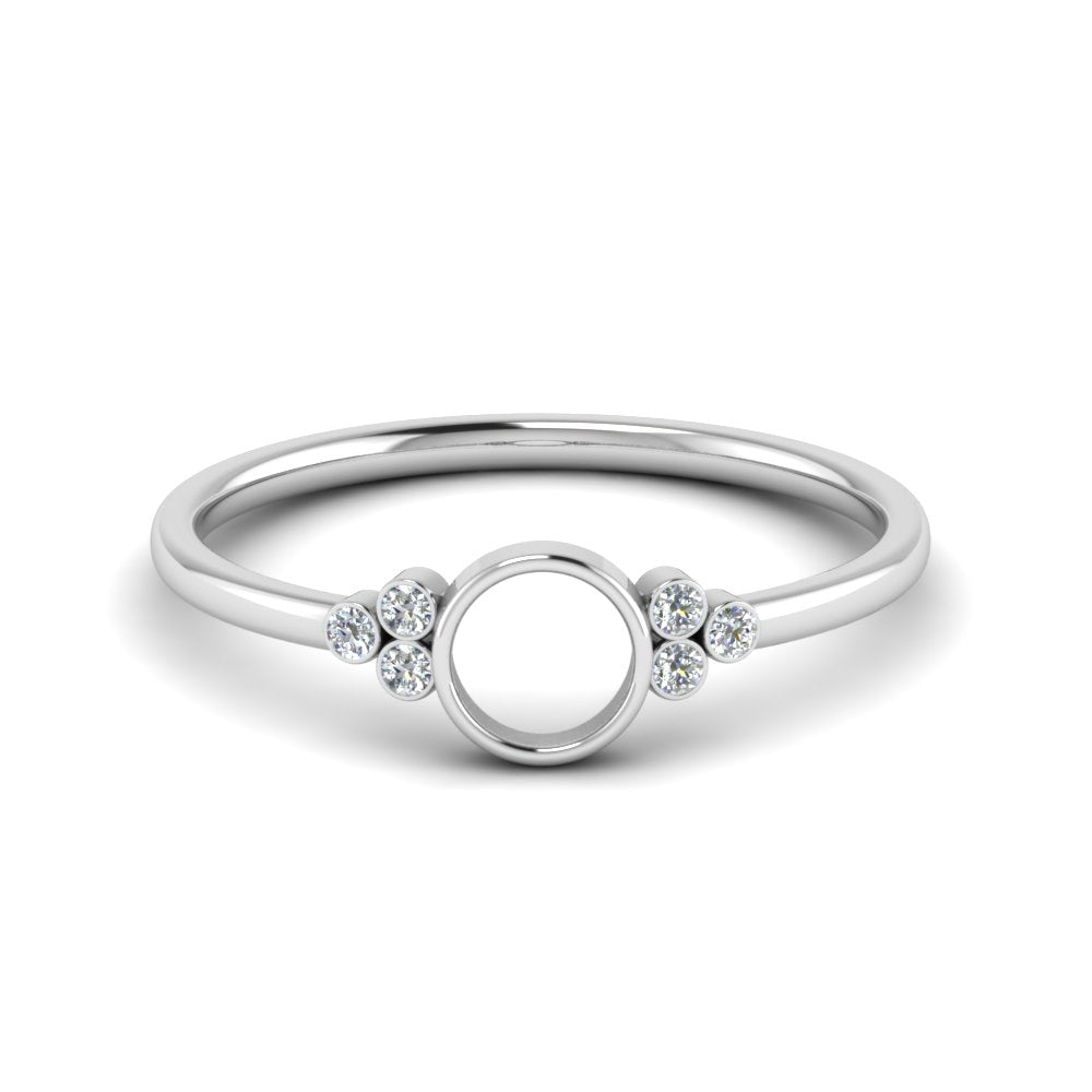 Semi Mount Bezel Simple Engagement Ring