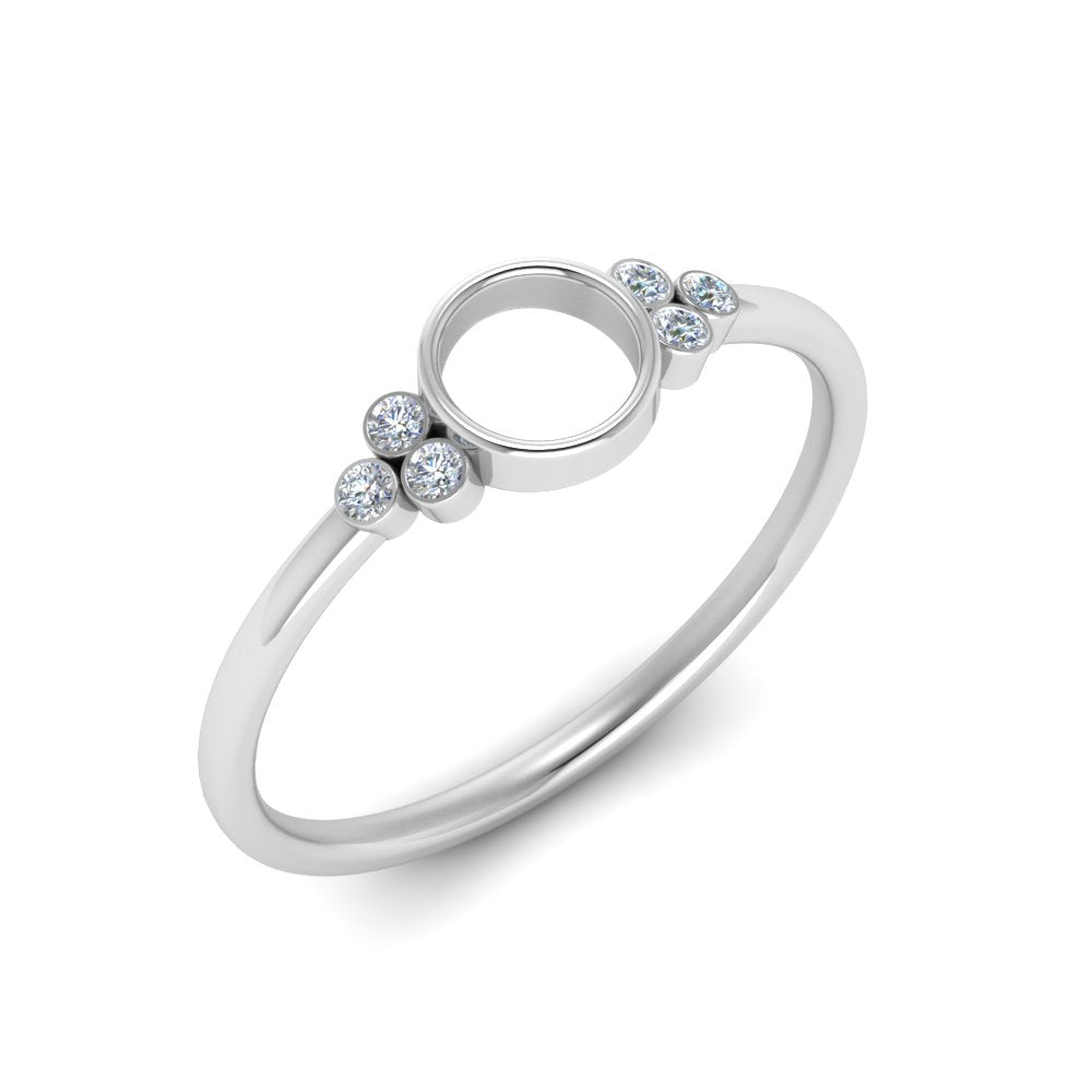 Semi Mount Bezel Simple Engagement Ring