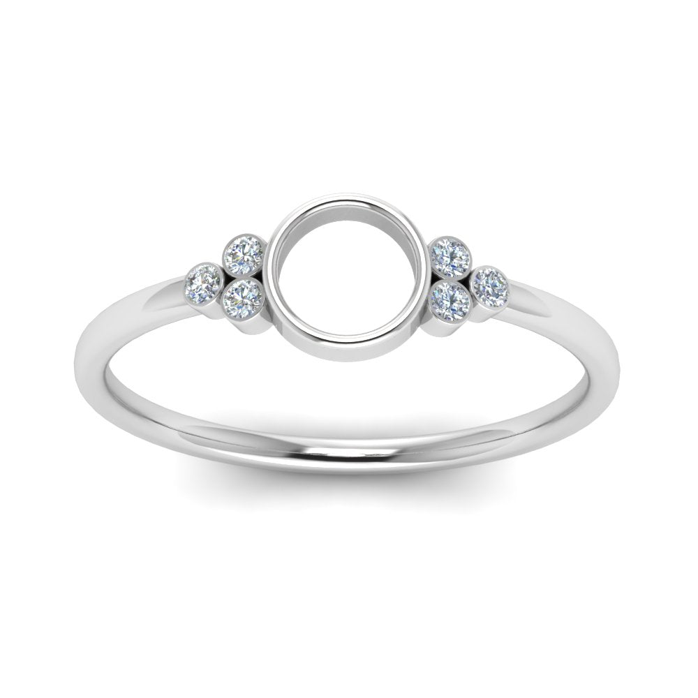 Semi Mount Bezel Simple Engagement Ring