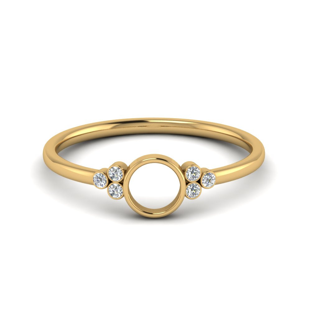 Semi Mount Bezel Simple Engagement Ring