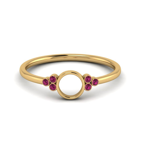 Semi Mount Bezel Simple Engagement Ring