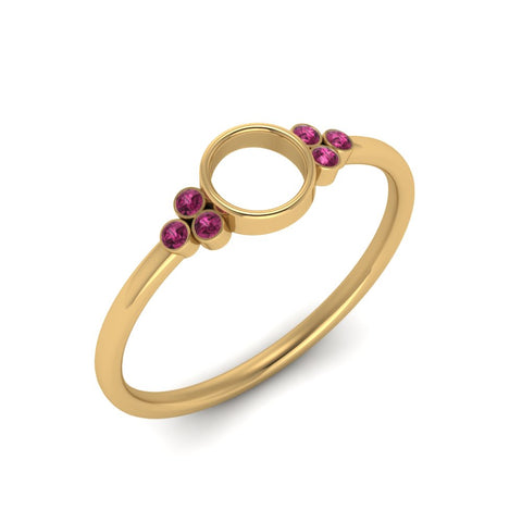 Semi Mount Bezel Simple Engagement Ring
