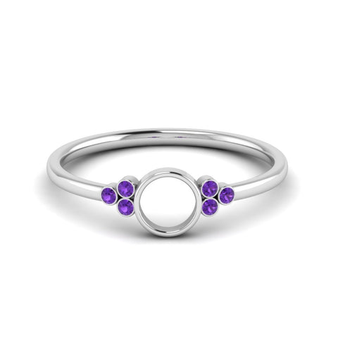 Semi Mount Bezel Simple Engagement Ring