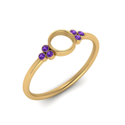 Semi Mount Bezel Simple Engagement Ring