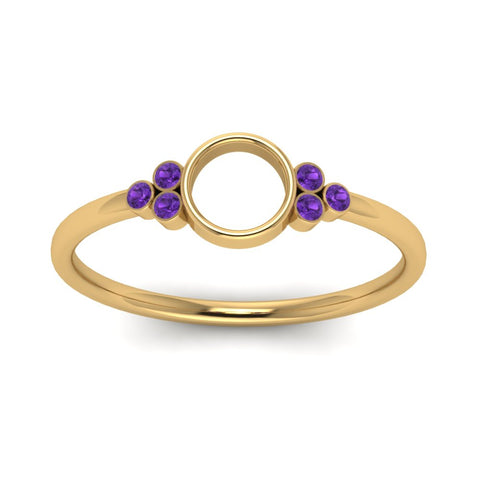 Semi Mount Bezel Simple Engagement Ring