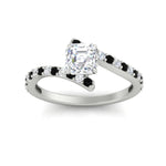 Load image into Gallery viewer, petite-bypass-asscher-cut-diamond-ring-with-black-diamond-in-FDENS3007ASRGBLANCK-NL-WG
