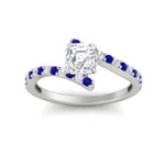 Load image into Gallery viewer, petite-bypass-asscher-cut-diamond-ring-with-blue-sapphire-in-FDENS3007ASRGSABL-NL-WG
