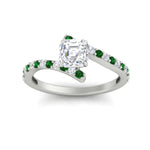 Load image into Gallery viewer, petite-bypass-asscher-cut-diamond-ring-with-emerald-in-FDENS3007ASRGEMGR-NL-WG

