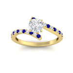 Load image into Gallery viewer, petite-bypass-cushion-cut-diamond-ring-with-blue-sapphire-in-FDENS3007CURGSABL-NL-YG
