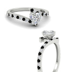 Load image into Gallery viewer, petite-bypass-heart-shaped-diamond-ring-with-black-diamond-in-FDENS3007HTRGBLACK-NL-WG
