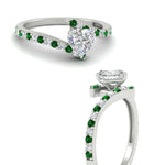 Load image into Gallery viewer, petite-bypass-heart-shaped-diamond-ring-with-emerald-in-FDENS3007HTRGEMGR-NL-WG
