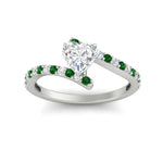 Load image into Gallery viewer, petite-bypass-heart-shaped-diamond-ring-with-emerald-in-FDENS3007HTRGEMGR-NL-WG
