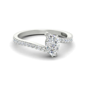 Petite Bypass Pear Cut Engagement Ring