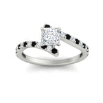 Load image into Gallery viewer, petite-bypass-princess-cut-diamond-ring-with-black-diamond-in-FDENS3007PRRGBLACK-NL-WG