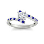 Load image into Gallery viewer, petite-bypass-princess-cut-diamond-ring-with-blue-sapphire-in-FDENS3007PRRGSABL-NL-WG

