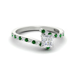Load image into Gallery viewer, petite-bypass-princess-cut-diamond-ring-with-emerald-in-FDENS3007PRRGEMGR-NL-WG