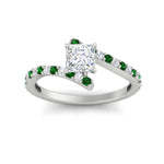 Load image into Gallery viewer, petite-bypass-princess-cut-diamond-ring-with-emerald-in-FDENS3007PRRGEMGR-NL-WG
